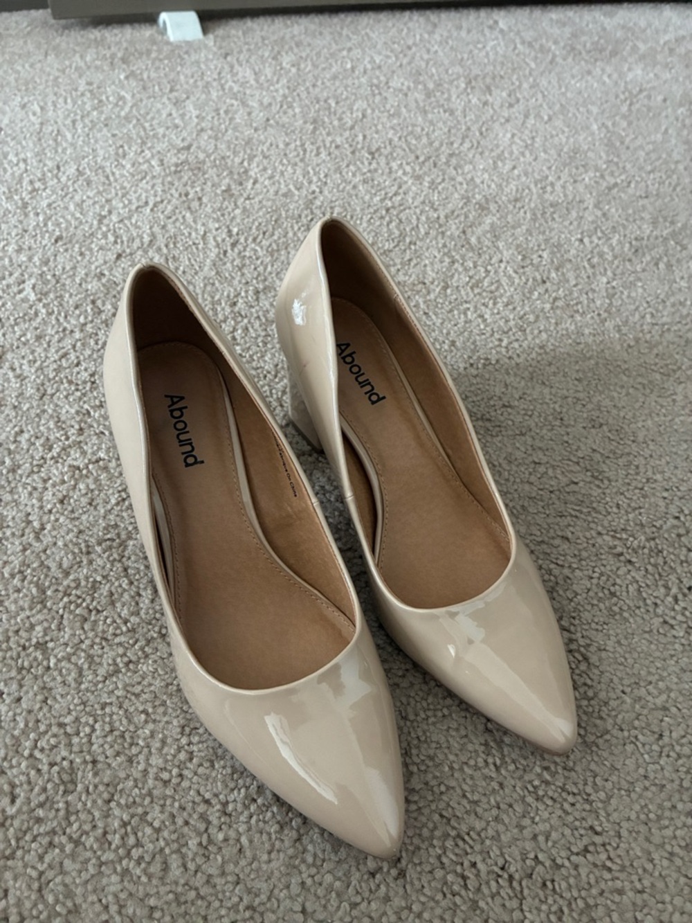 Abound Patent Pointed-Toe Pumps in Beige